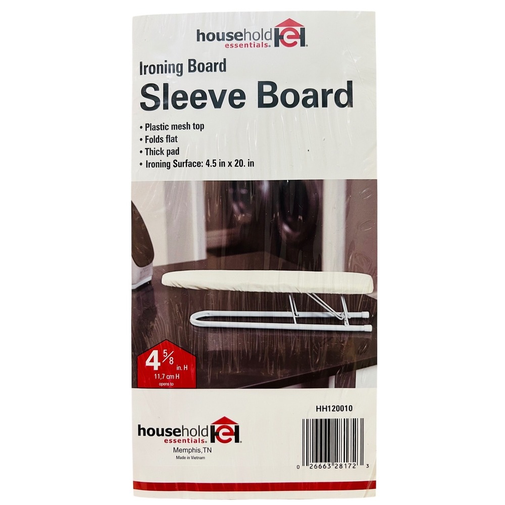 Household Essentials Sleeve Ironing Board White Folding Tabletop HH120010